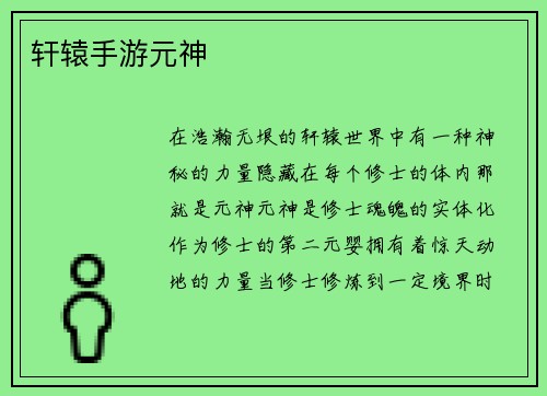 轩辕手游元神